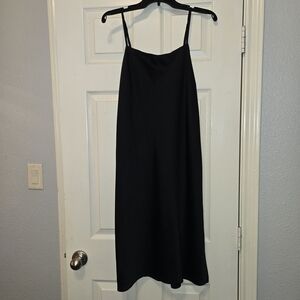 Miss Selfridge Black Slip Midi Dress with Adjustable Thin Straps